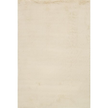 Loloi 1 ft. to 6 in. x 1 ft. to 6 in. Danso Shag Machine Made Shag Rug, Bone DANSDA-04BO00160S